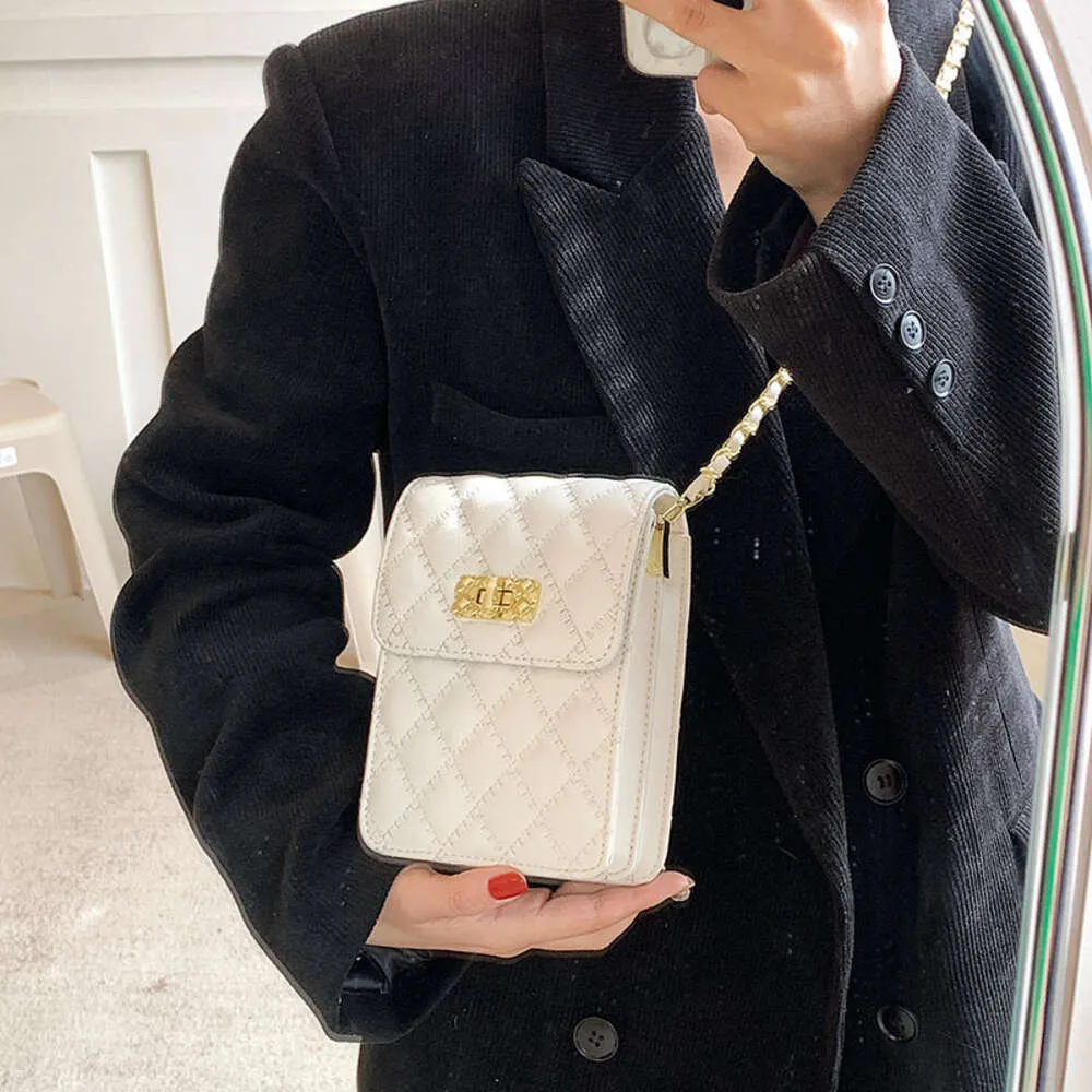 Crossbody tas ontwerper fabrikanten korting merk Koreaanse mode telefoon tas dames nieuwe minimalistische diamanten ketting met ontwerp enkele schouder crossbody