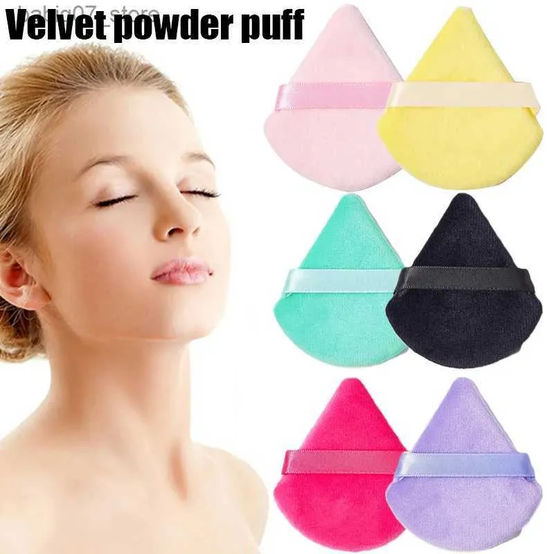 Spuges Applicati Cotton Nuovo Triangolo Velvet Polvere Polvegne Sponge Utilizzato per gli strumenti di trucco di base cosmetici con cuscinetto per gli occhi del viso