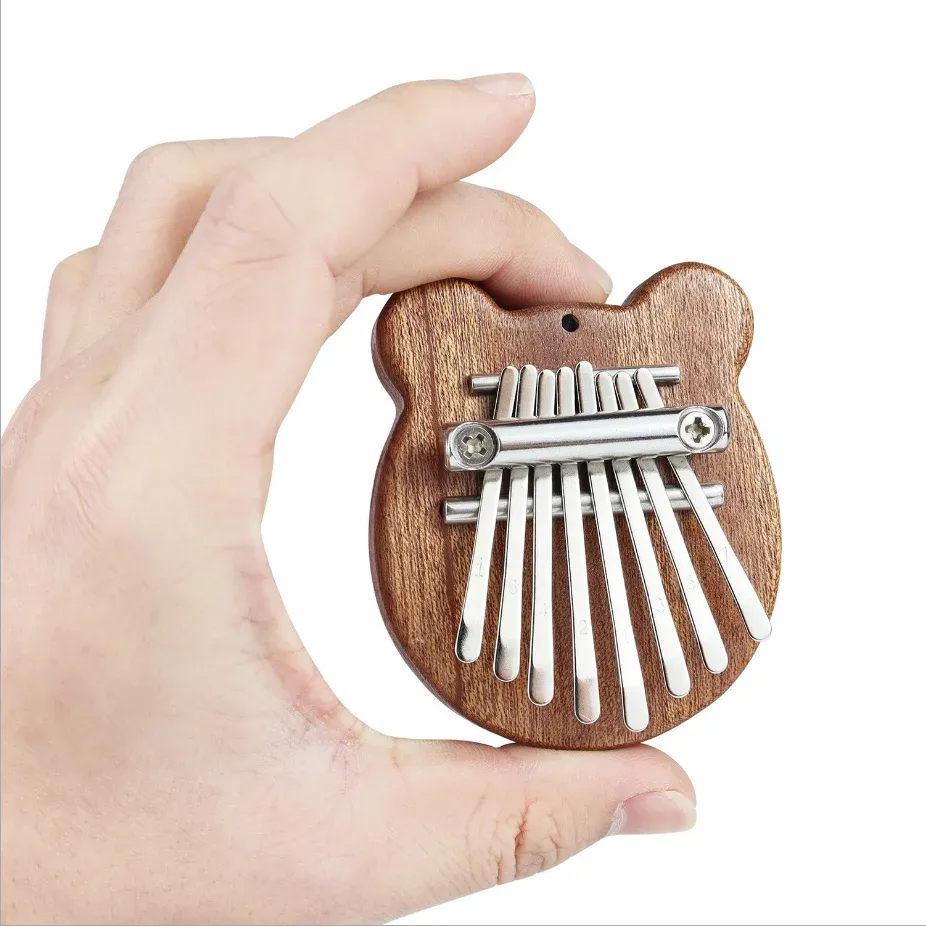 Lådor kalimba 8 nycklar thumb piano handskydd trä mahogny mbira kropp musikinstrument kalimba piano kreativ musiklåda navidad gåva