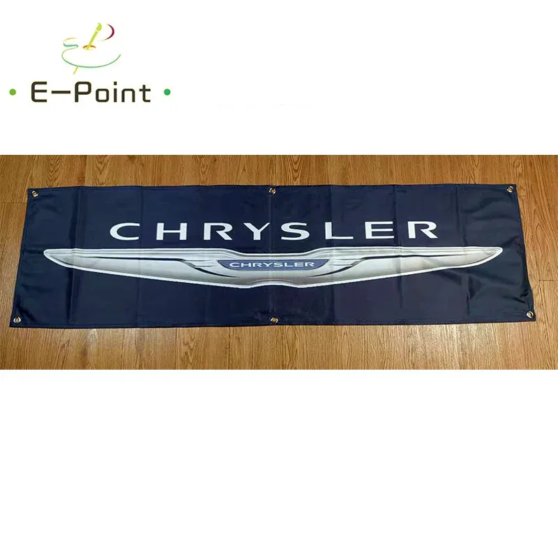 Аксессуары 130GSM 150D Материал Автомобильный баннер Chrysler 1,5 фута * 5 футов (45 * 150 см) Размер для домашнего баннера с флагом Крытый наружный декор yhx004