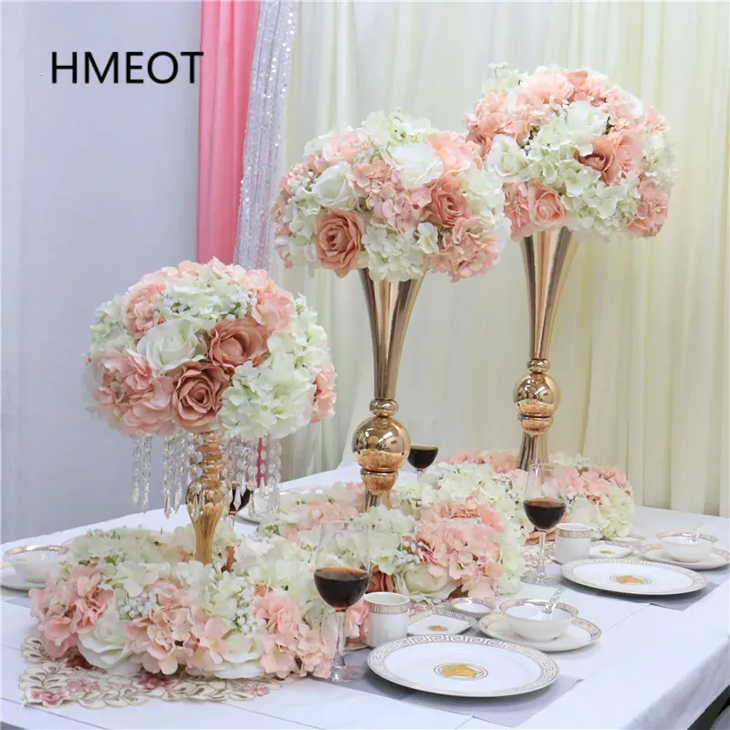 Kransar Anpassa 35/40/50 cm Gypsophila hortensia Rose Artificial Flower Ball Garland Wreath Party Wedding Centerpieces Table Decoration