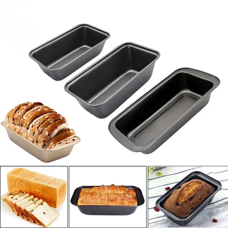 1pc Loaf Pan Rectangle الخبز الخبز الكعكة الكربون الصلب المعجنات الخبز DIY أدوات غير عصا 240318