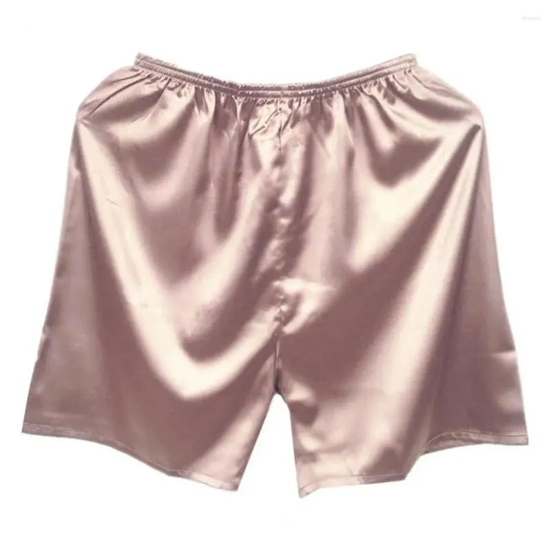 Men's Shorts Male Casual Elastic Waistband Sleeping Imitation Silk With For Homewear Comfort