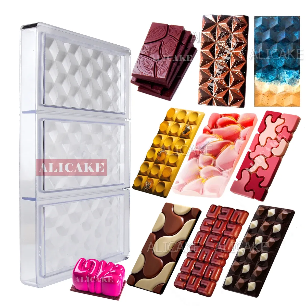 Mallen Nieuwe Chocoladevorm Polycarbonaat Professionele Vorm Voor Candy Bar Mallen Acryl Bonbons Zoetwaren Bakken Gebak Gebruiksvoorwerpen