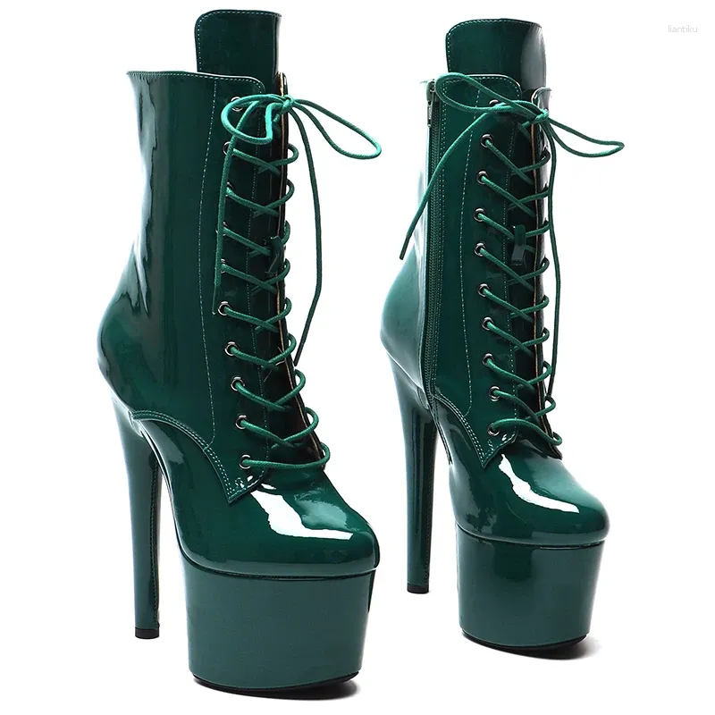 Dance Shoes Leecabe 7inch/17CM Patent PU Upper Hight Heels' Platform Pole Dancing Boot Closed Toe