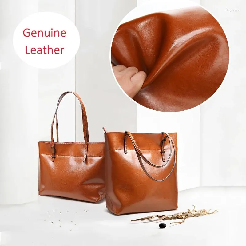 Shoulder Bags Women Genuine Leather Bag Real Handbags Large Designer Vintage Big Generous Tote