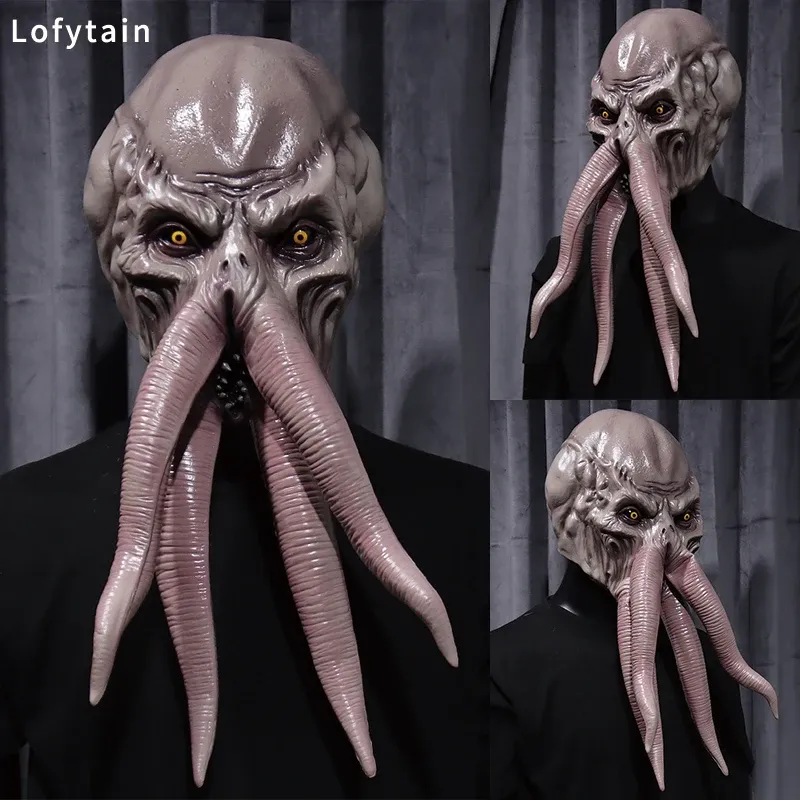 Masks Baldur's Gate 3 Lllithid Mind Flayer Squiddy Mask Cosplay Animal Octopuses Monster Latex Helmet Halloween Party Costume Props