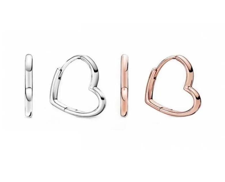 Hoop Huggie Asymmetrical Heart Earring 100 925 Sterling Silver For Fashion Women Jewelry Gift 2211076829191