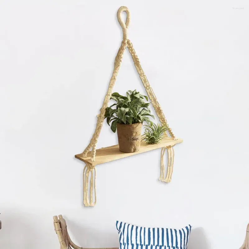 Dekorativa plattor väggträinredning modern handgjorda minimalistiska hängande tofestry med hyllans present