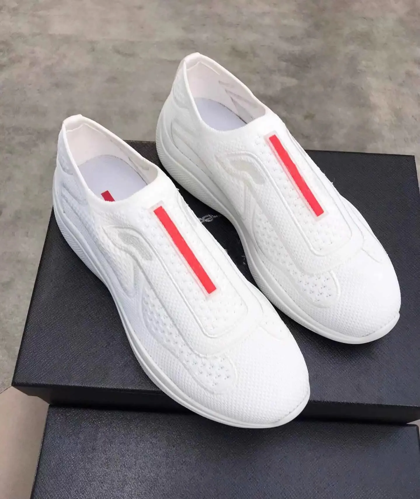 Luxury Men Americas Cup Sneakers Shoes Patent Leather & Technical Mesh Casual Walking Low Top Fabric Daily Discount Trainers Skate Shoe EU38-46 With Box