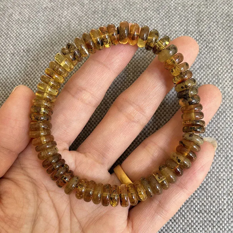 Bracciale In Ambra Baltica Naturale Per Adulti – Perline Autentiche Su Elastico 18-19 Cm Con Certificato