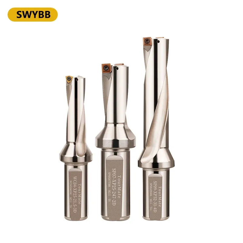 Boren Sp Series Indexable U Drill SPMG INSERT BITS DRILLAGE MÉTALLE 13 mm50 mm de profondeur 2D 3D 4D 5D MACHINERES LATHES CNC outil d'eau interne