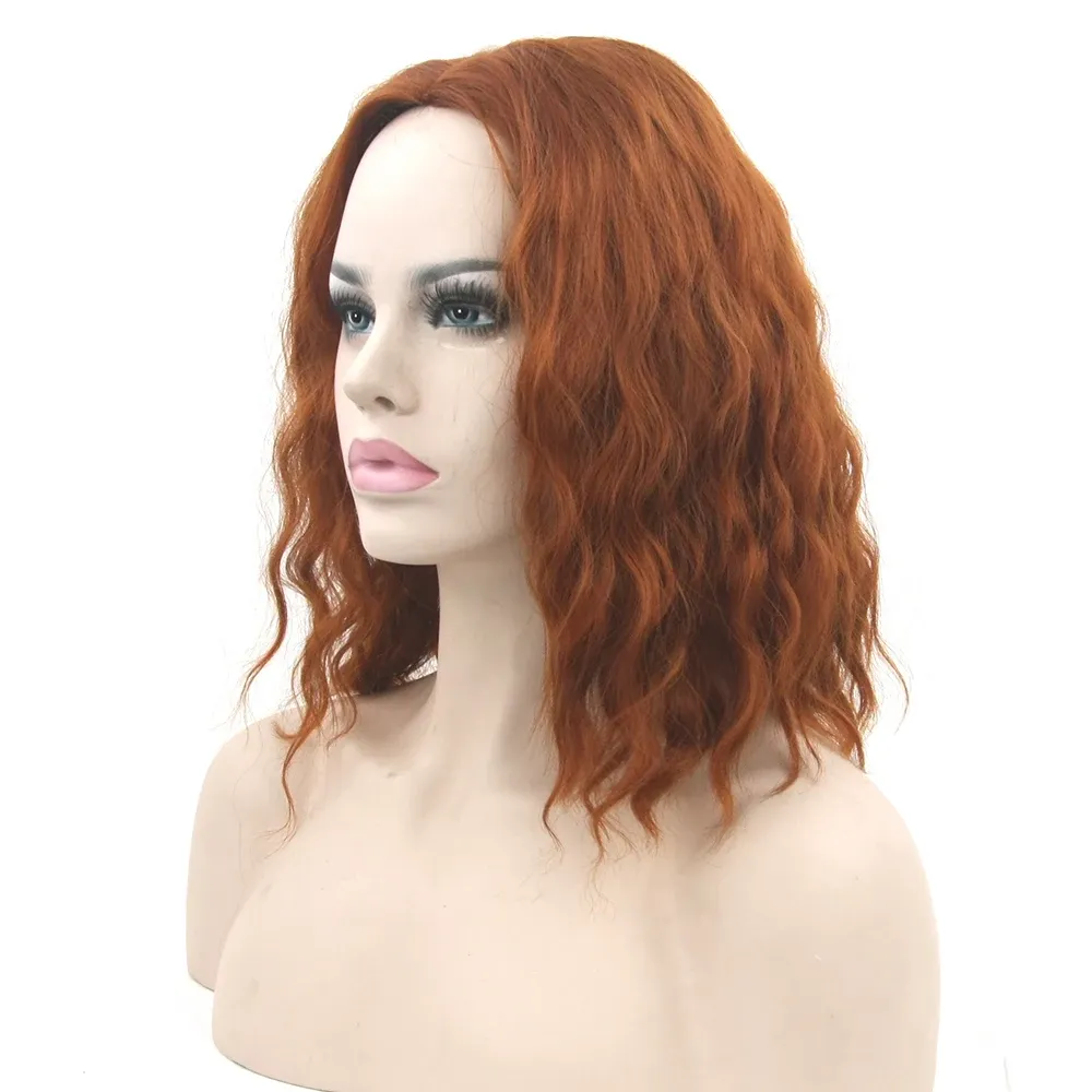 Wigs Soowee Short Curly Orange Cosplay Wigs Party Hair Red Gray Heat Resistance Fiber Synthetic Hair Wig for Women