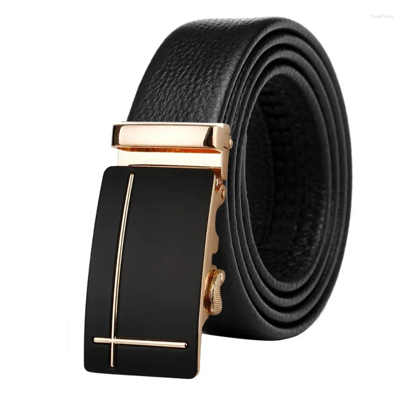 Belts High End Business Pants Belt For Men Head Layer Cowhide Men's Automatic Buckle Spot Middle-aged And Young Straps