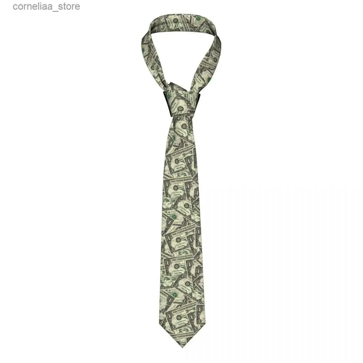 Gravatas de pescoço Gravatas de pescoço EUA dólar dinheiro homens gravatas skinny poliéster 8 cm gravata estreita para homens uso diário cravat cosplay adereços y240325