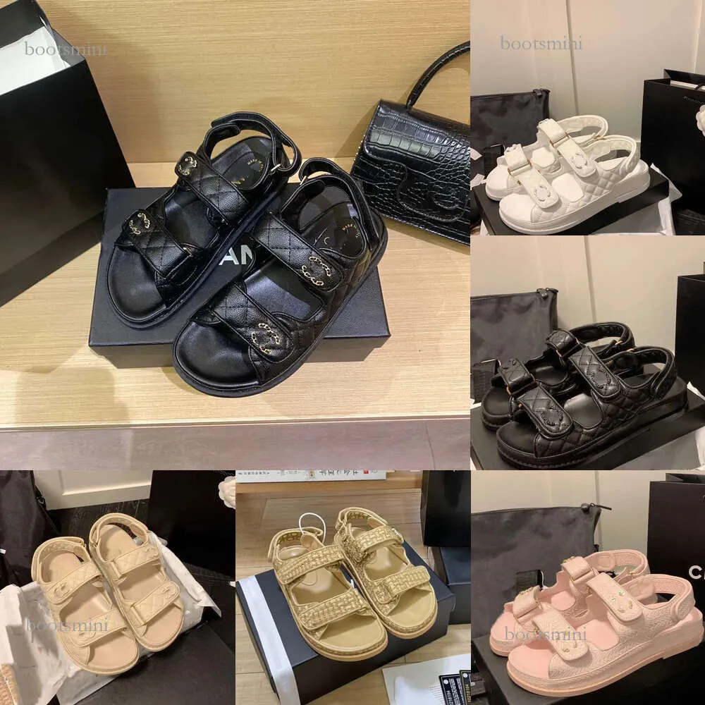 2024 Nouveau Designer Femmes Sandales Pantoufle Homme Sandales Haute Qualité Sliders Cristal Veau Cuir Chaussures Casual Plate-Forme Matelassée Été Confortable Plage Casual 35-40