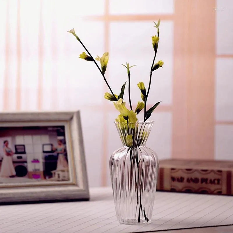 Vases Vase de fleurs séchées Style Instagram Table à manger Décoration Ornements Verre rayé Accueil