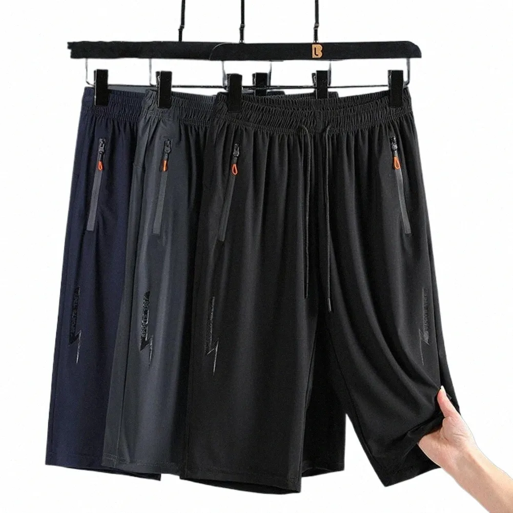 stylish Men Cropped Pants Ice Silk Pleated Sport Trousers Elastic Waist Deep Crotch Men Trousers Male Clothing P7oh#