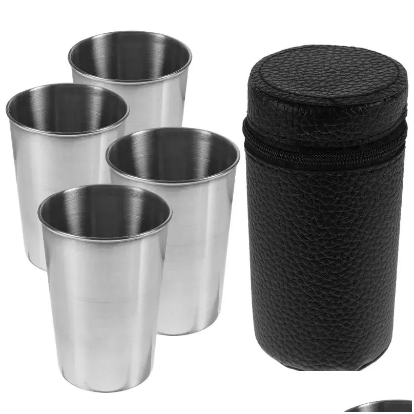 Verres à vin en acier inoxydable tasse à bière tasse voyage cam accessoire extérieur pratique eau thé goutte livraison maison jardin cuisine salle à manger B Othkr