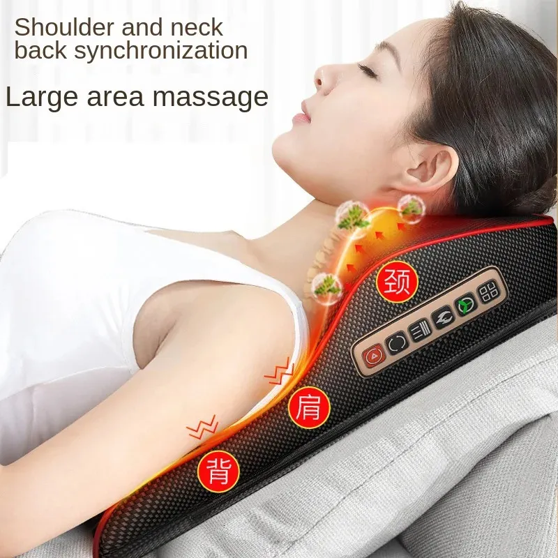 Coche hogar masaje cojín almohada cuello lumbar espalda multifunción todo el cuerpo eléctrico hombro cervical columna 240309