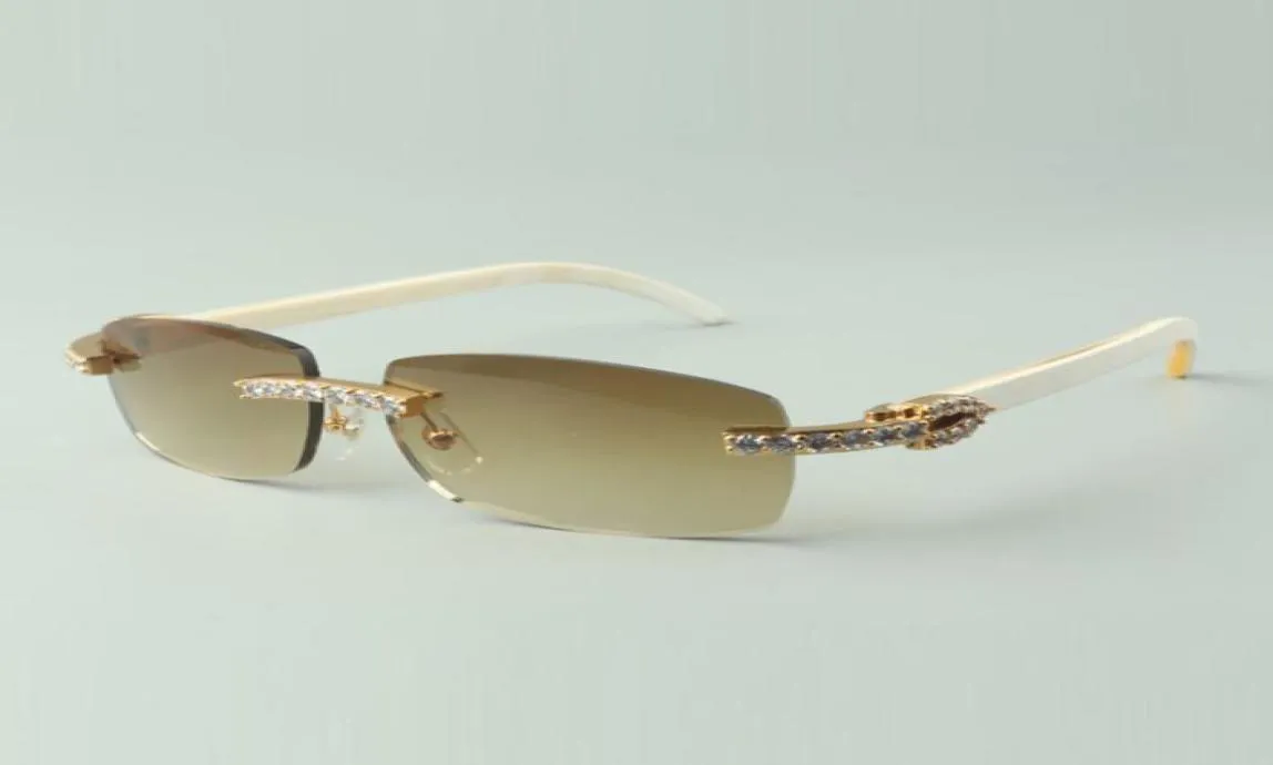 XL Diamond Buffs zonnebrillen 3524026 met natuurlijke witte buffelhoornpoten en 56 mm lenzen7059565