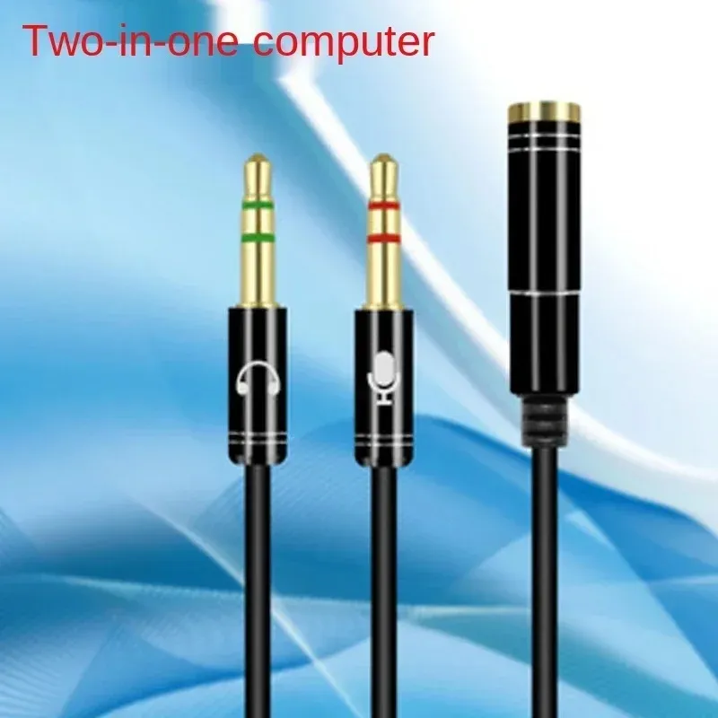 3,5 mm Jack Microfone Headset Audio Splitter Aux Extension Cable fêmea a 2 fone de ouvido masculino para telefone L1