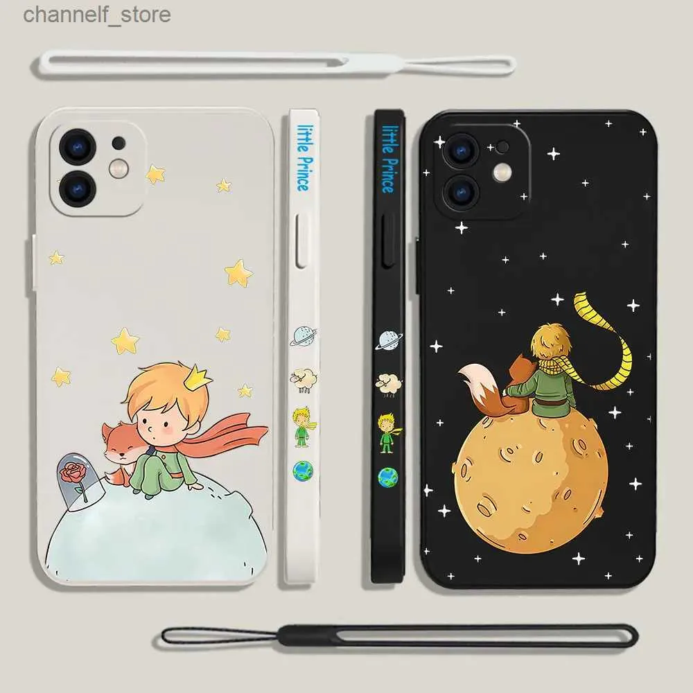 Capas de telefone celular Cartoon The Little Prince Phone Case para Oneplus Nord 3 2 9R 9 8T 8 7 7T Pro 6 5G Capa de silicone líquido com alça de mãoY240325