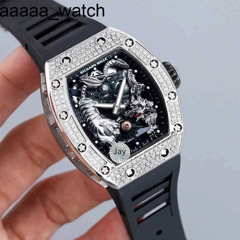 Mechanical Richardmill Luxury Watch Mens Нарученные часы RMS5101Tiger и Dragon Michelle Yeoh Tirbillon Tourbillon