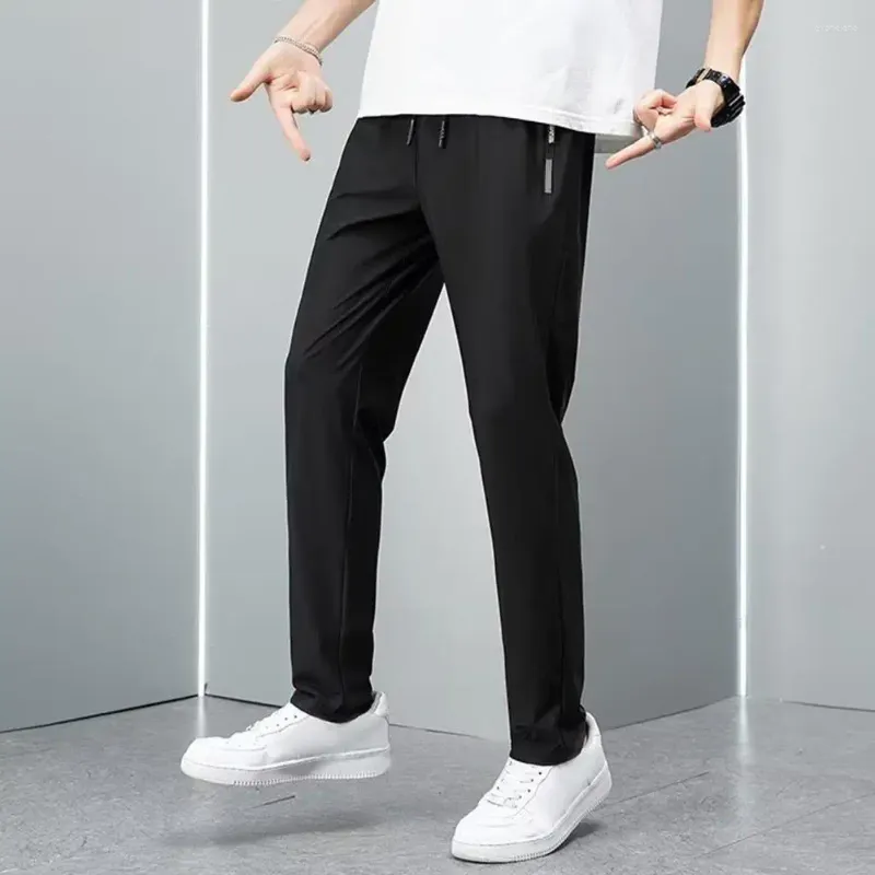 Pantaloni da uomo Pantaloni sportivi tinta unita Sciolti Coulisse dritta Nono con tasche elastiche in vita Lunghezza caviglia traspirante per tutti i giorni