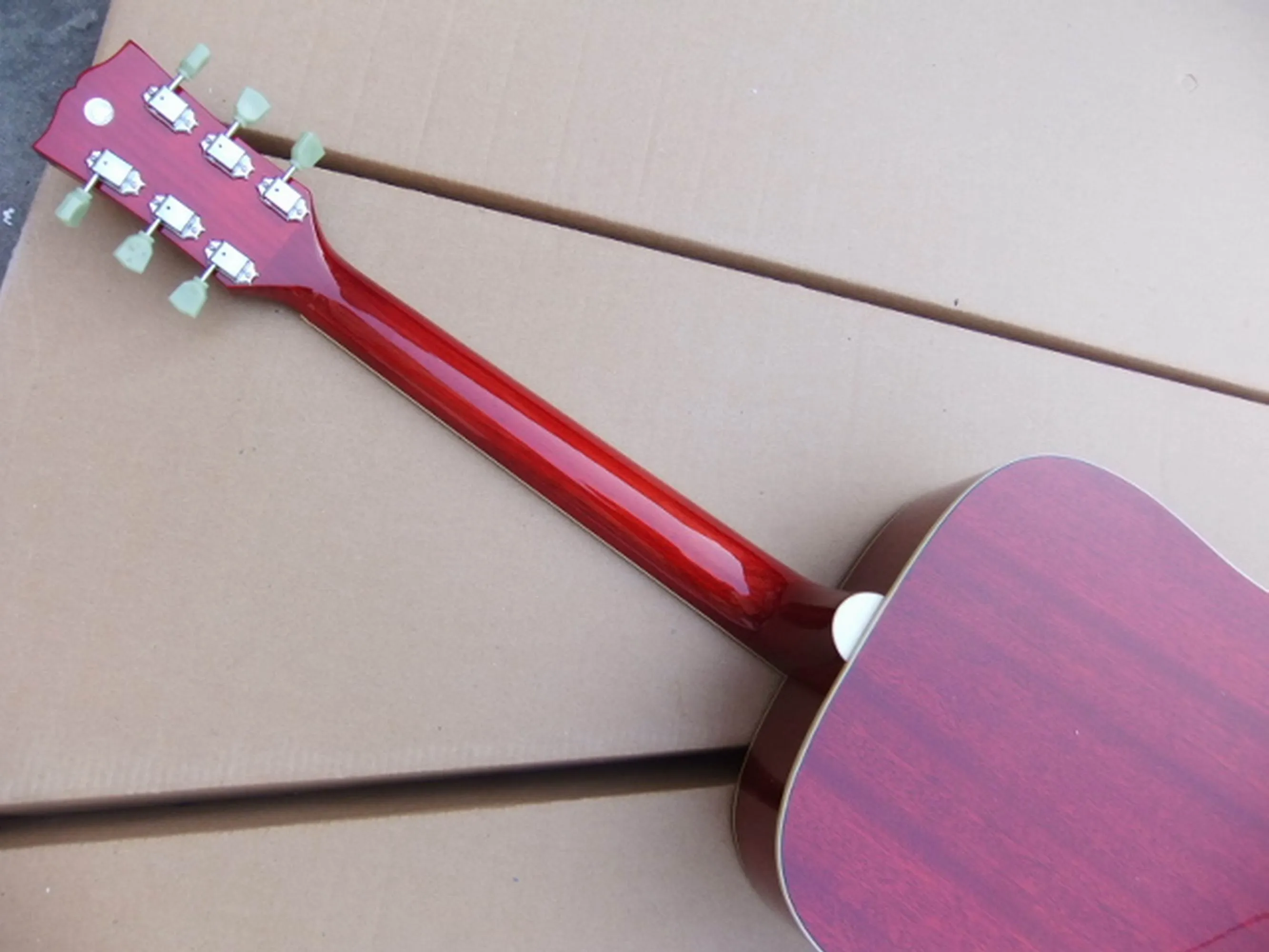 In Stock New Arrival 41# Acoustic Electric Guitar Dove Model Solid Wood Ebony Fretboard/Bridge,Bone Nut/Saddle In Cherry Sunburst 110115