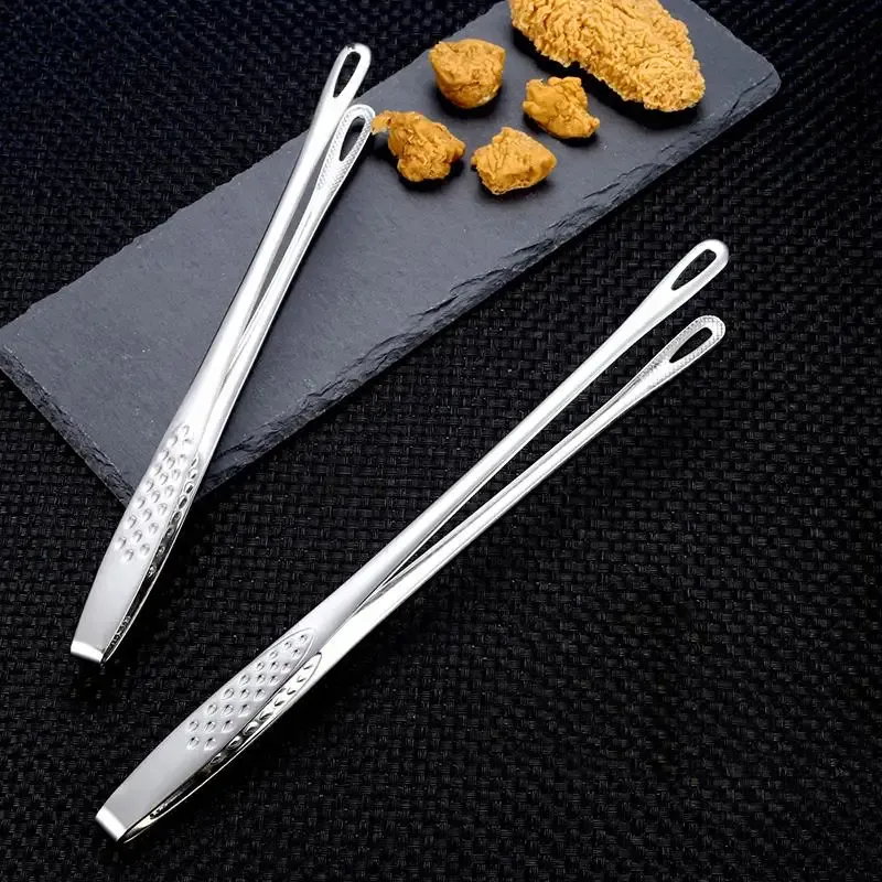 Kapmore Stainless Steel Food Tongs Long Handle Non-Slip Barbecue Tongs Steak Tongs Kitchen Cooking Tools Accessories