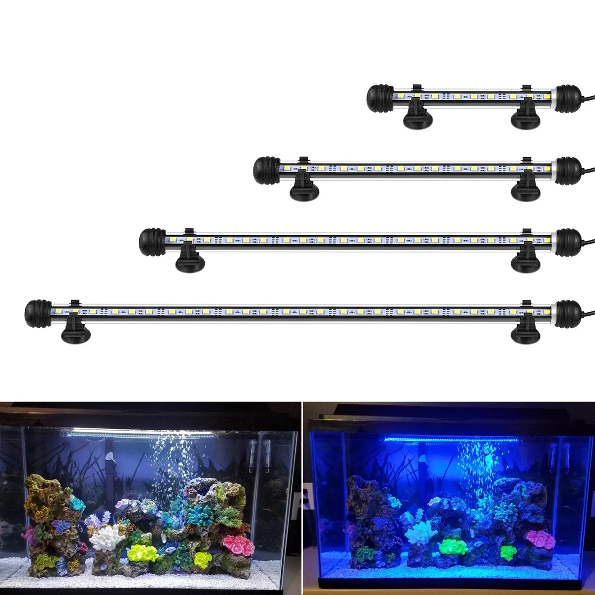 Illuminazione RGB LED Luce per acquario IP68 Barra impermeabile Luce per acquario 1949CM Piante acquatiche Coltiva la luce Lampada sommergibile subacquea Decor