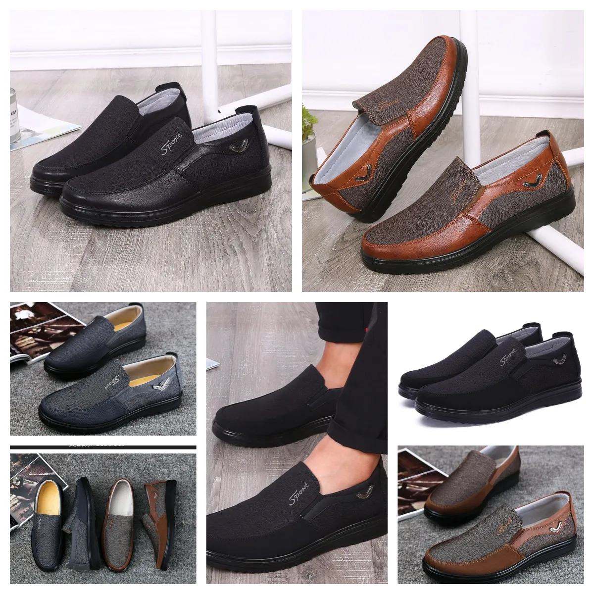 Chaussure GAI sneaker chaussure décontractée hommes célibataires affaires bouts ronds chaussures décontractées semelles souples pantoufle plat hommes chaussures de confort classiques tailles souples EUR 38-50