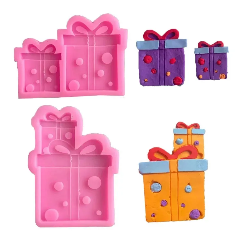 Cakelove Box Gift Silicone Stampo Cioccolato Stampo Fidant bambini Decorazioni la torta di compleanno Ornamenti plug-in stampi in resina plug-in