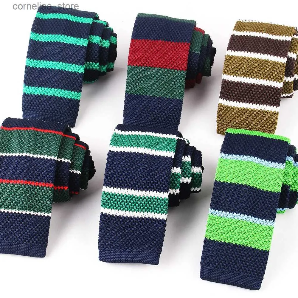 Neck Ties Neck Ties Green Color Knit Ties For Men Women Casual Narrow Mens Neckties Skinny Knitted Neck Tie For Wedding Party Suits Slim Tie Y240325