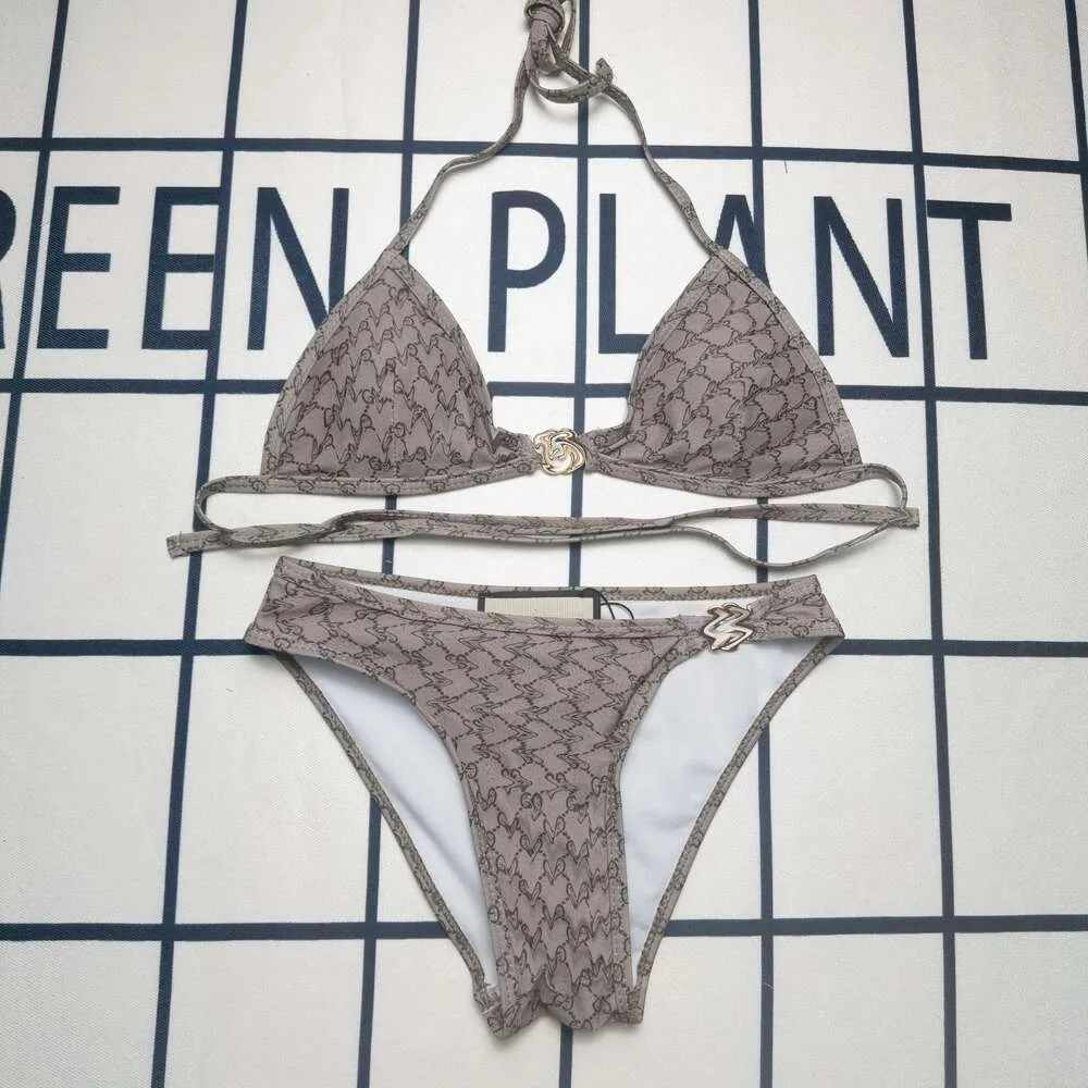 Costume da bagno da donna alla moda per le vacanze alla moda con stampa G-lettera divisa in bikini diviso