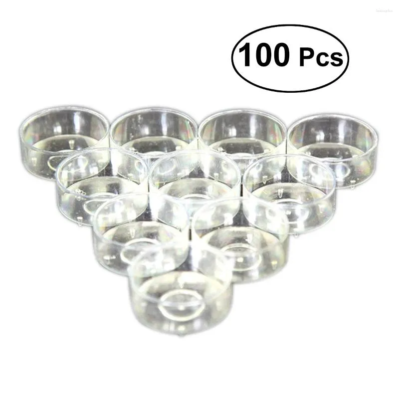 Candle Holders 100 Pcs Plastic Holder Clear Cup For Temple Supplies Wax Box