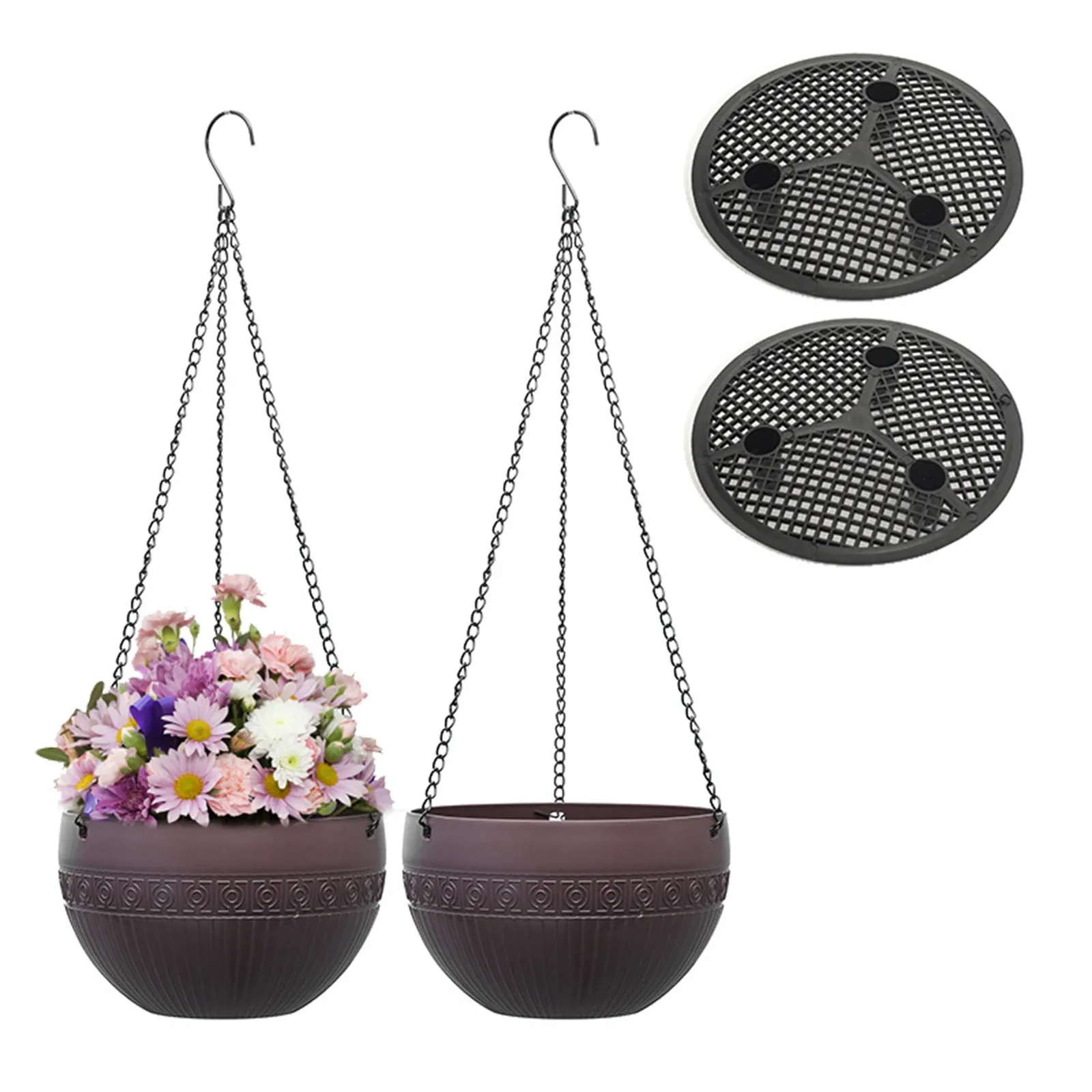 Paniers suspendus pour plantes, Pot de fleurs, jardinière, décoration murale, cour, jardin, panier suspendu avec Drainage