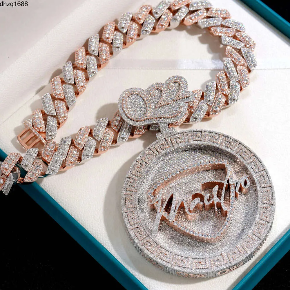 VVS Moissanite Jewelry Iced Out مخصص تصميم فريد من نوعه هوب هوب مجوهرات اسم شخصية مويسانيت قلادة