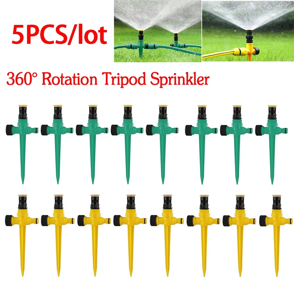 Sprinklers sistema de sprinkler doméstico 5pcs irrigação rega sprinkler rotação de 360 graus resistente à corrosão para jardim gramado