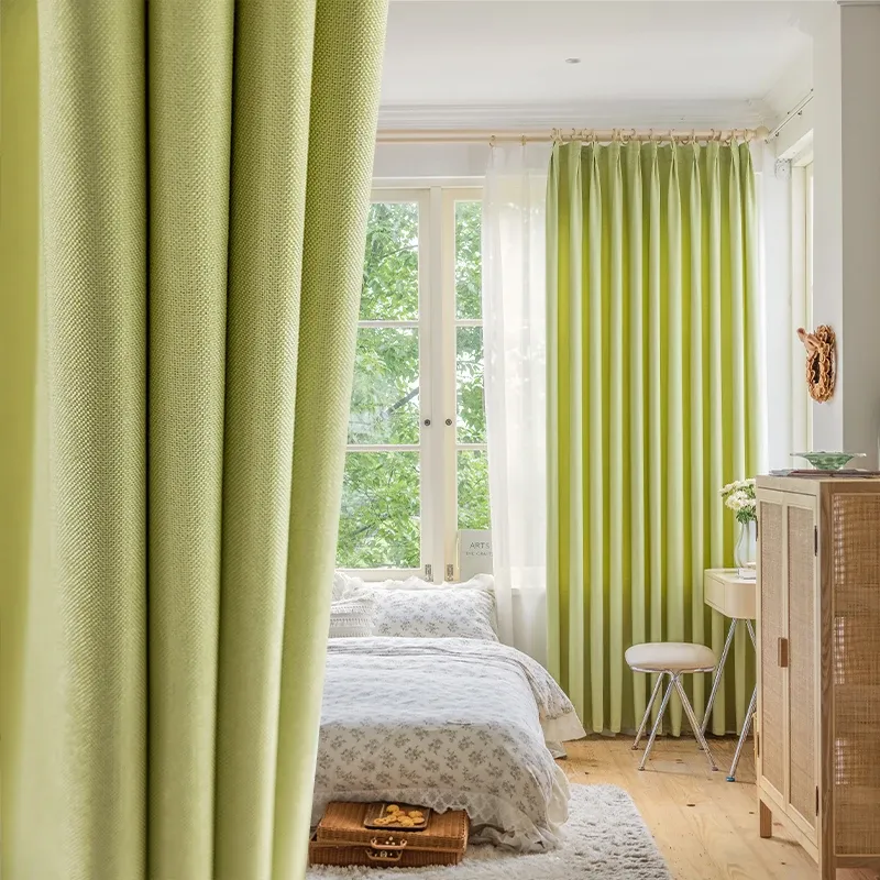 Cortinas de linho com textura de veludo, cortinas blackout para sala de estar, quarto de luxo, janela, tenda pronta, sombra 75%