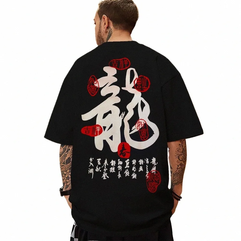 2024 T-shirt męski 3D Chinese Print Fi Męskie odzież Luźne tshirty dla mężczyzn ponadgabarytowe tees ulica harajuku krótkie topy 87e7#