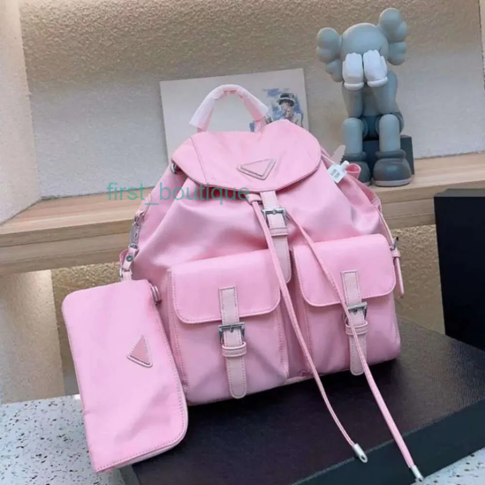 Designer Backpack Nylon leather super large capacity tote bag luxury backpack 2024 Fashion all-match 2pcs/set Triangle schoolbag Mens laptop Travel 002#