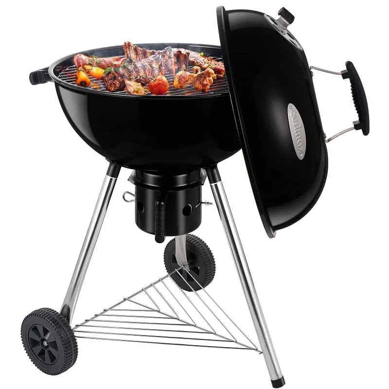 Grills BBQ Table Charcoal Grill Portable BBQ Grill Kettle 22,5 tum, utomhusgrillar rökare för uteplats bakgård grill camping ugn