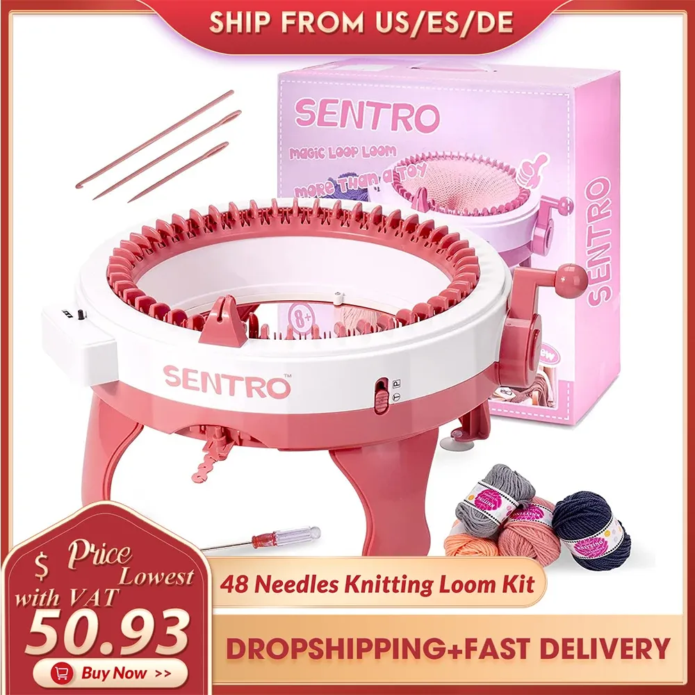 Knitting Knitting Machine 48 Needles Knitting Loom Machine Smart Weaving Loom Knitting Round Loom Knitting Double Knit Loom Machine Kit