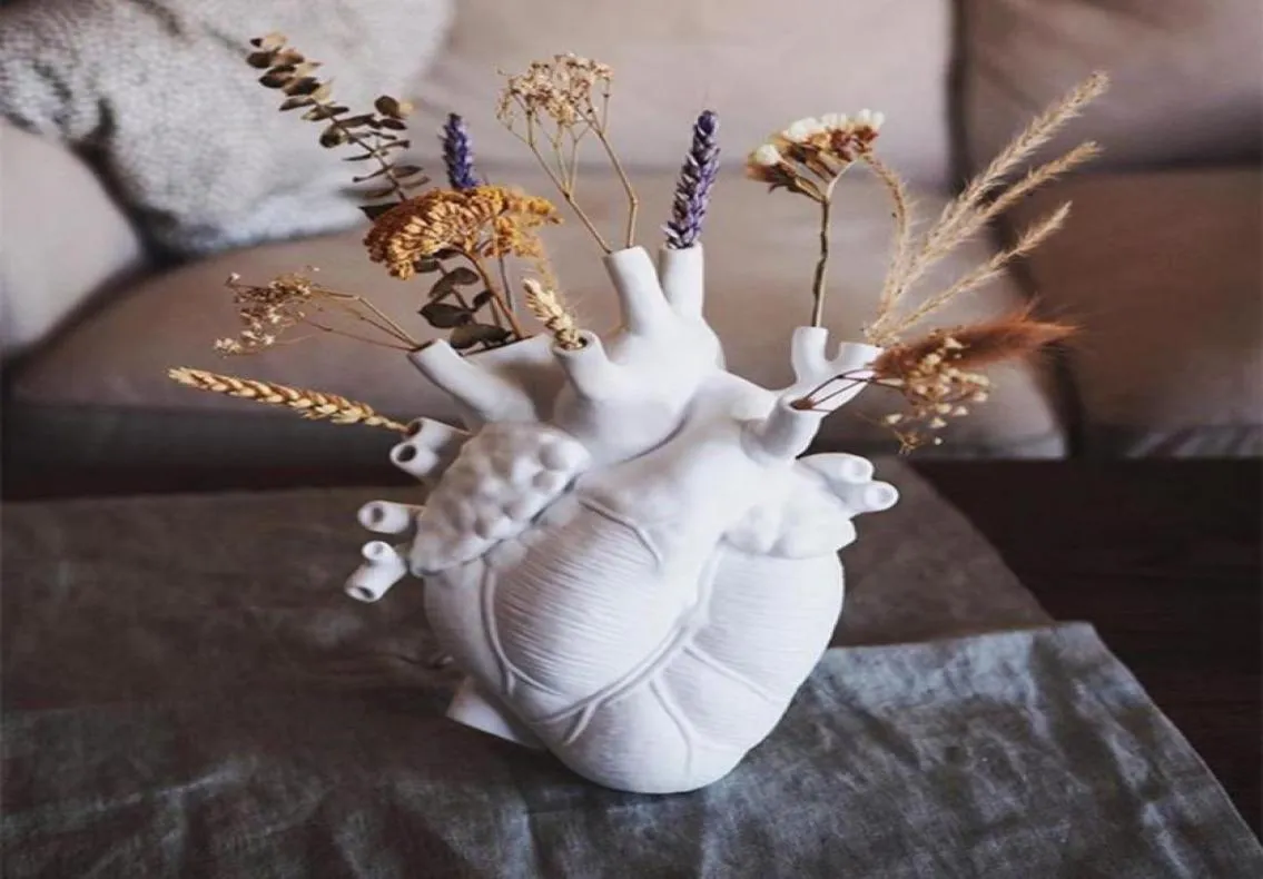 Vases résine anatomique coeur forme vase art style sketch sculpture humain flower pot body bodytop décoration8092320