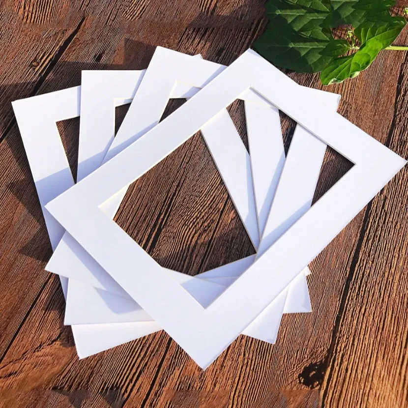 Frames 15pcs White Photo Mats Rectangle Paper Mounts for 6/7/8/10/16 Inch A4 A3 Picture Frames Photo Decor Photo Mat Paper Photo Frame