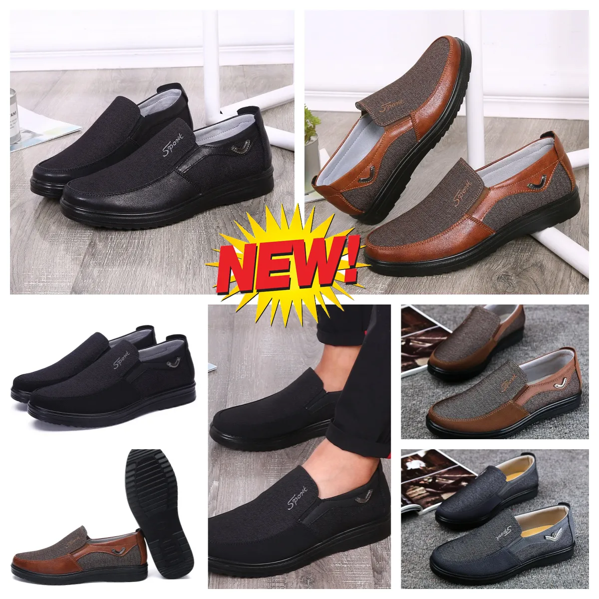 Sıradan Ayakkabı Gai Erkekler Siyah Kahverengi Ayakkabı Puanları Ayak parmakları Parti Ziyafetleri İş Takım Elemanı Erkekler Tasarımcı Minimalistler Nefes Ayakkabı Boyutu EUR 38-50