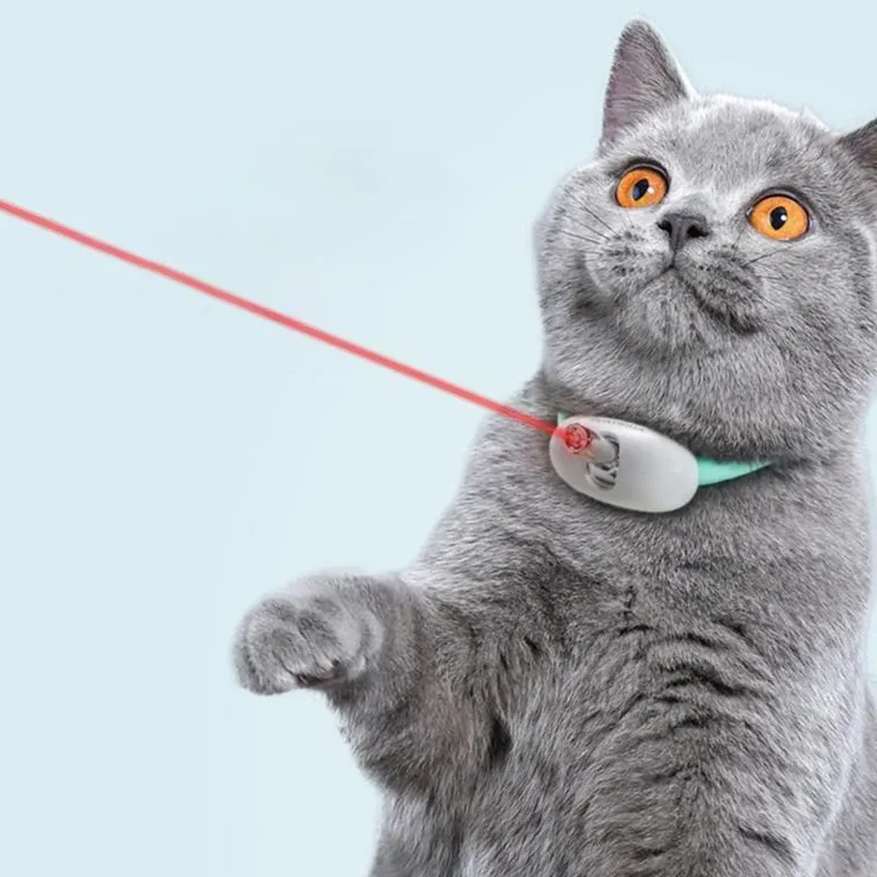 Toys Automatic Cat Toy Smart Laser Teasing Cat Collar Electric USB Laddning Kattunge Underhållande leksaker Interaktiva träning Pet -artiklar 2023