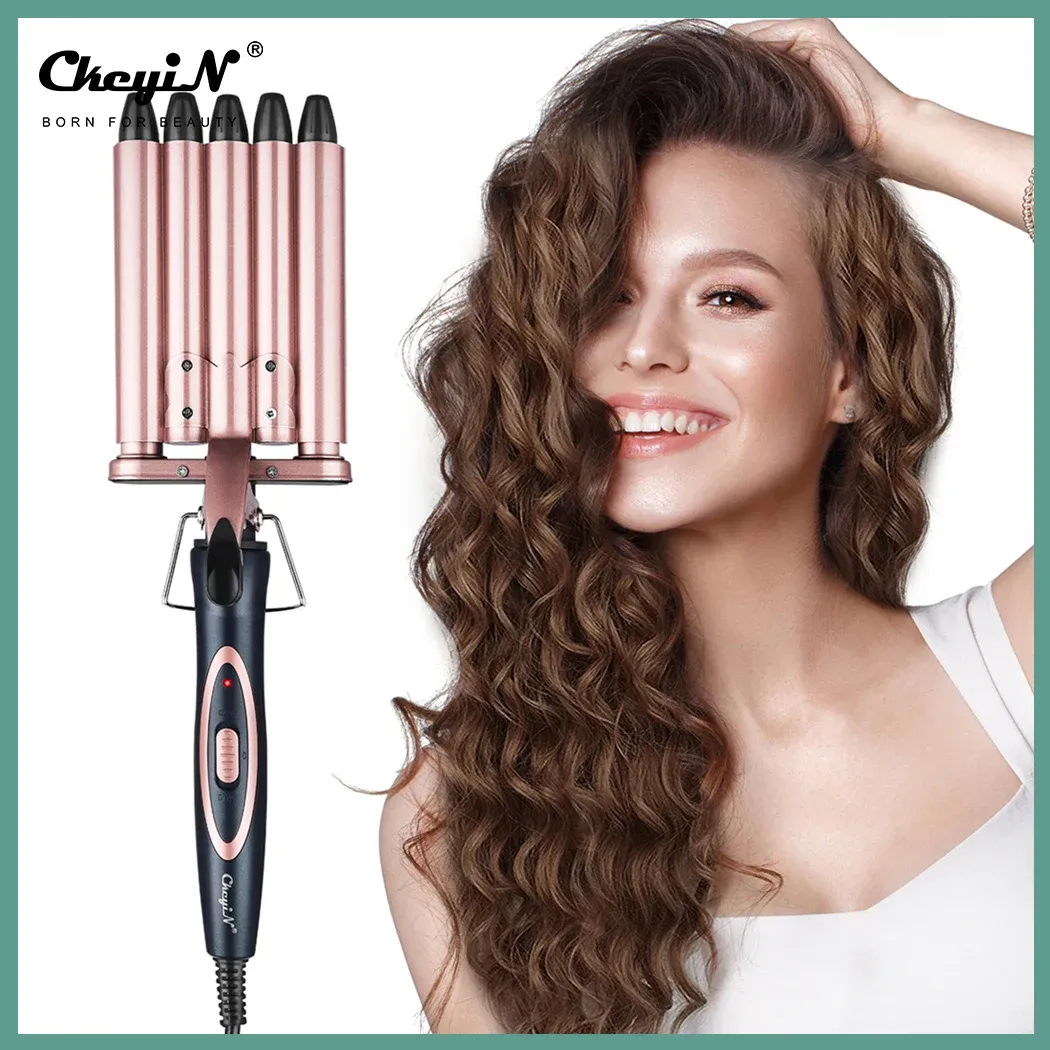 Irons CKEYIN Profesjonalne włosy Curling Iron Nano Titanium Ceramic 5 Barrels Wair Hair Waver Electric Hair Curler Tools